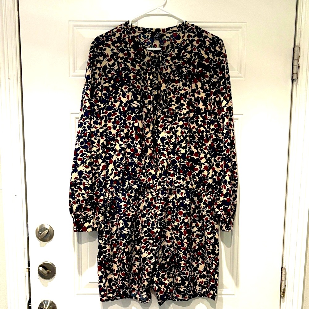 LOFT Romper shorts Multicolor Long Sleeve Dress